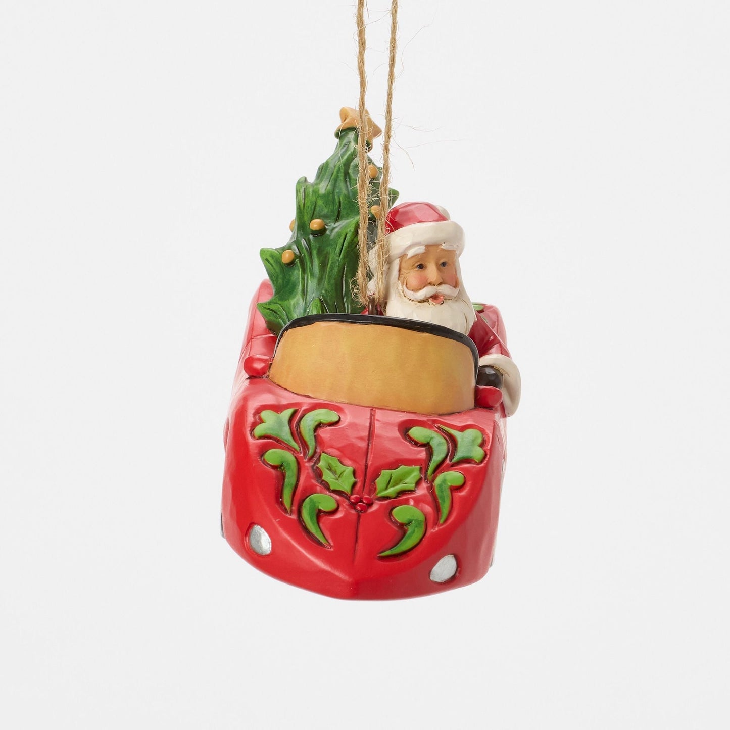 Santa in Sports Car Ornament