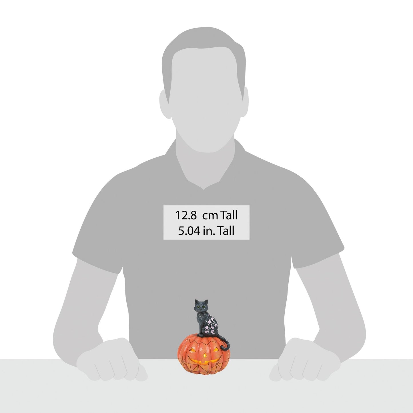 Black Cat on Pumpkin LED Fig