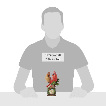 Cardinal Pair on Pedestal Fig