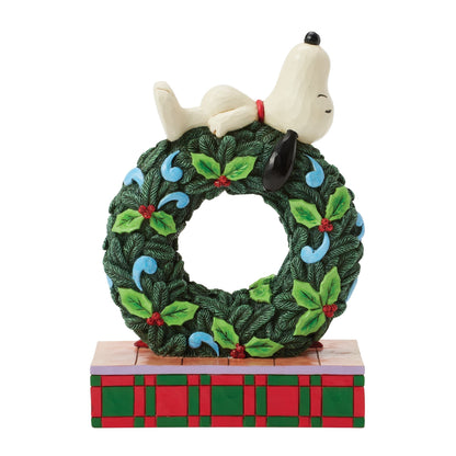 Snoopy Sleeping on LED Wreath