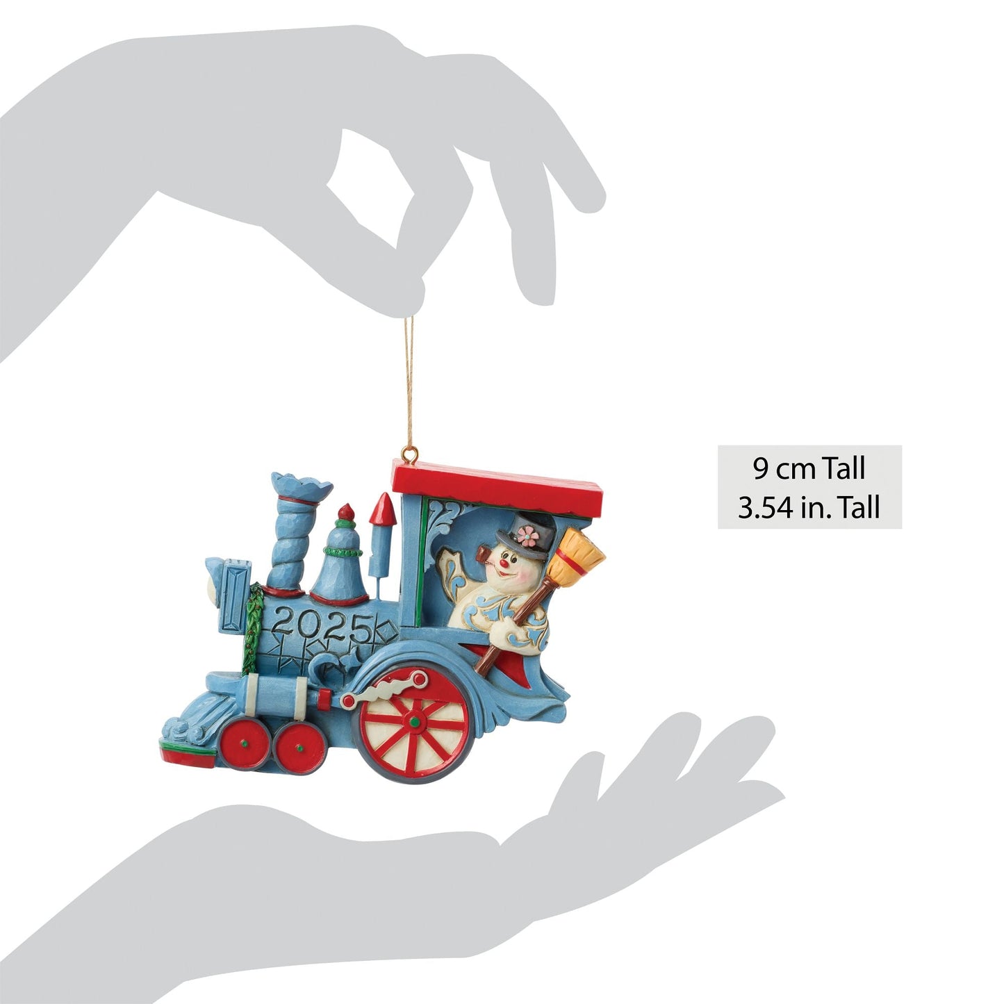 Dated 2025 Frosty in Train Orn