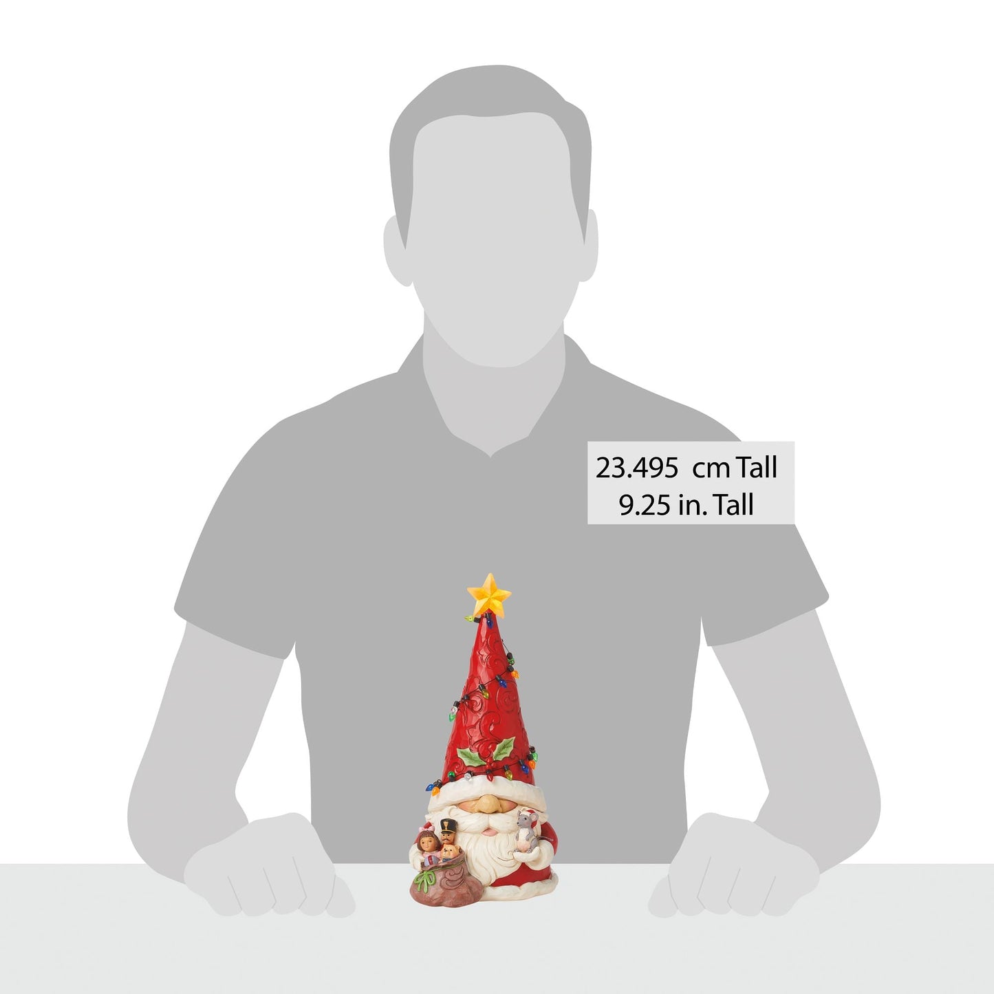 Gnome Santa Wrap in Lights Fig