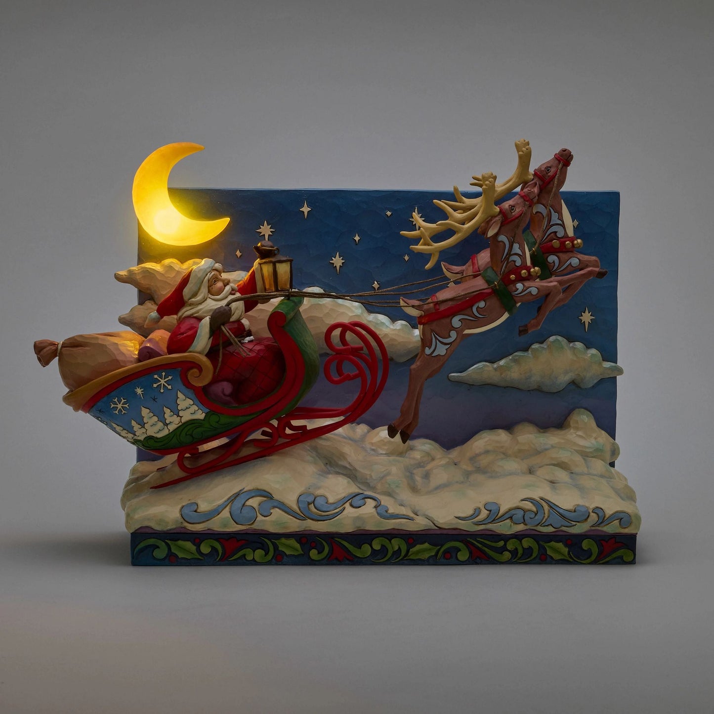 Santa Sleigh with Reindeer LED