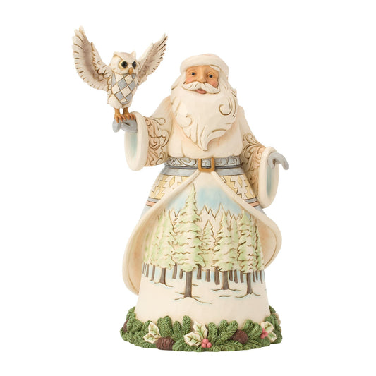 Wdlnd Santa with Owl Figurine