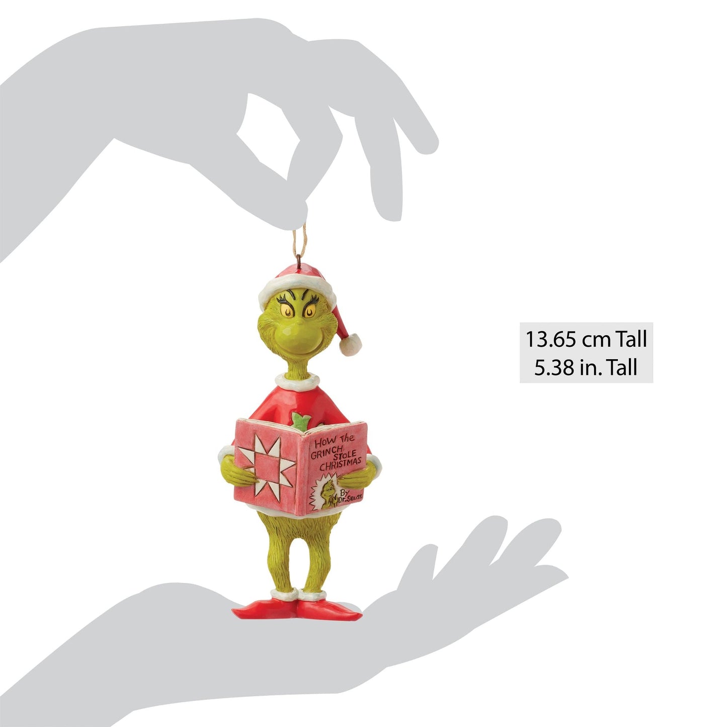 Grinch with Book Ornament