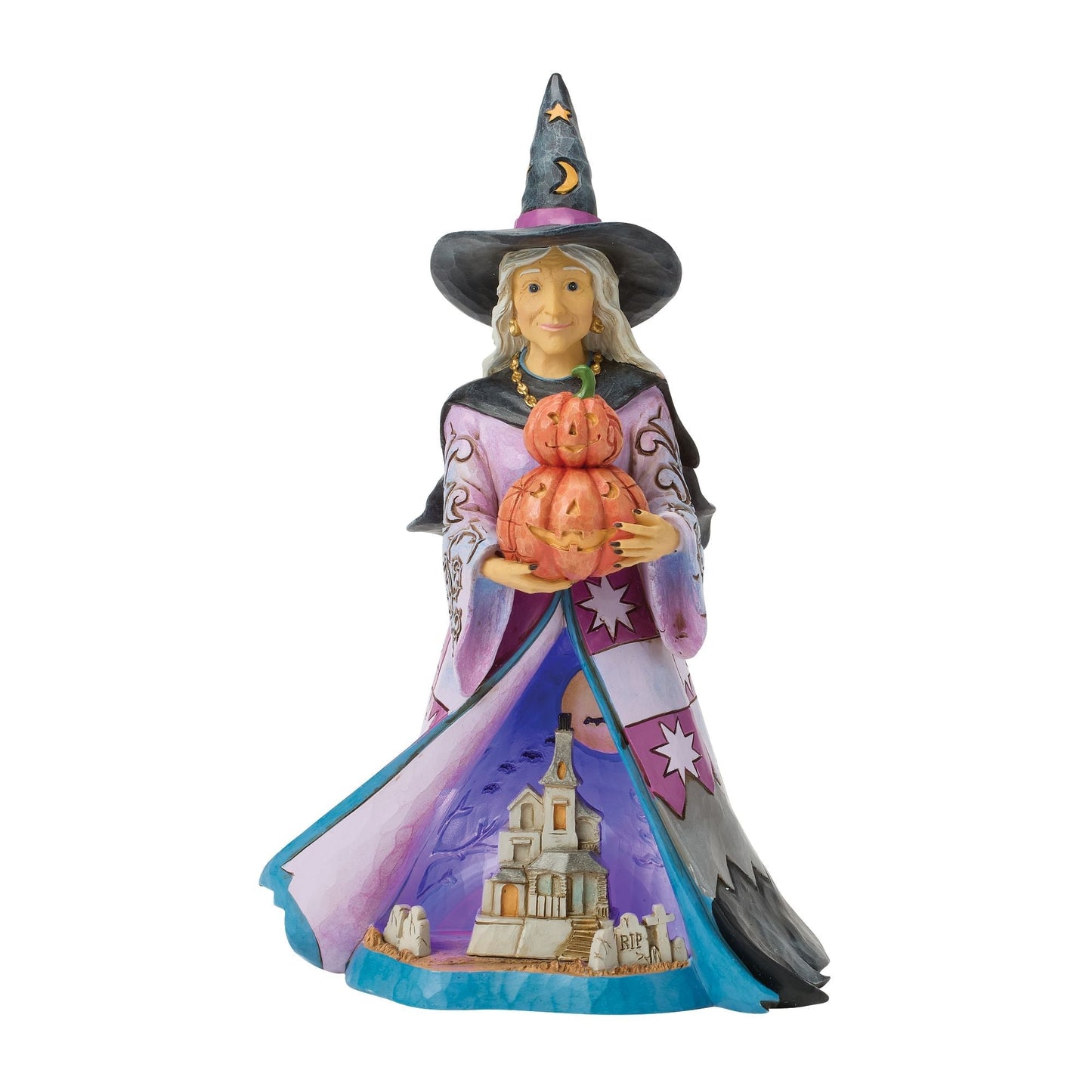Witch Holding Pumpkins LED Fig