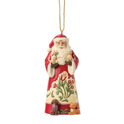Santa With Pets Ornament
