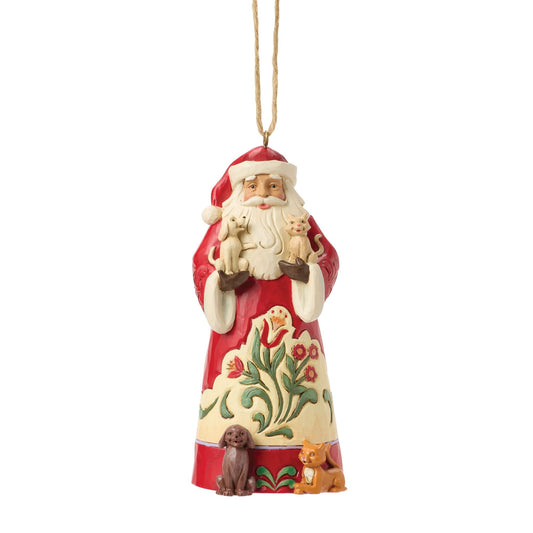 Santa With Pets Ornament