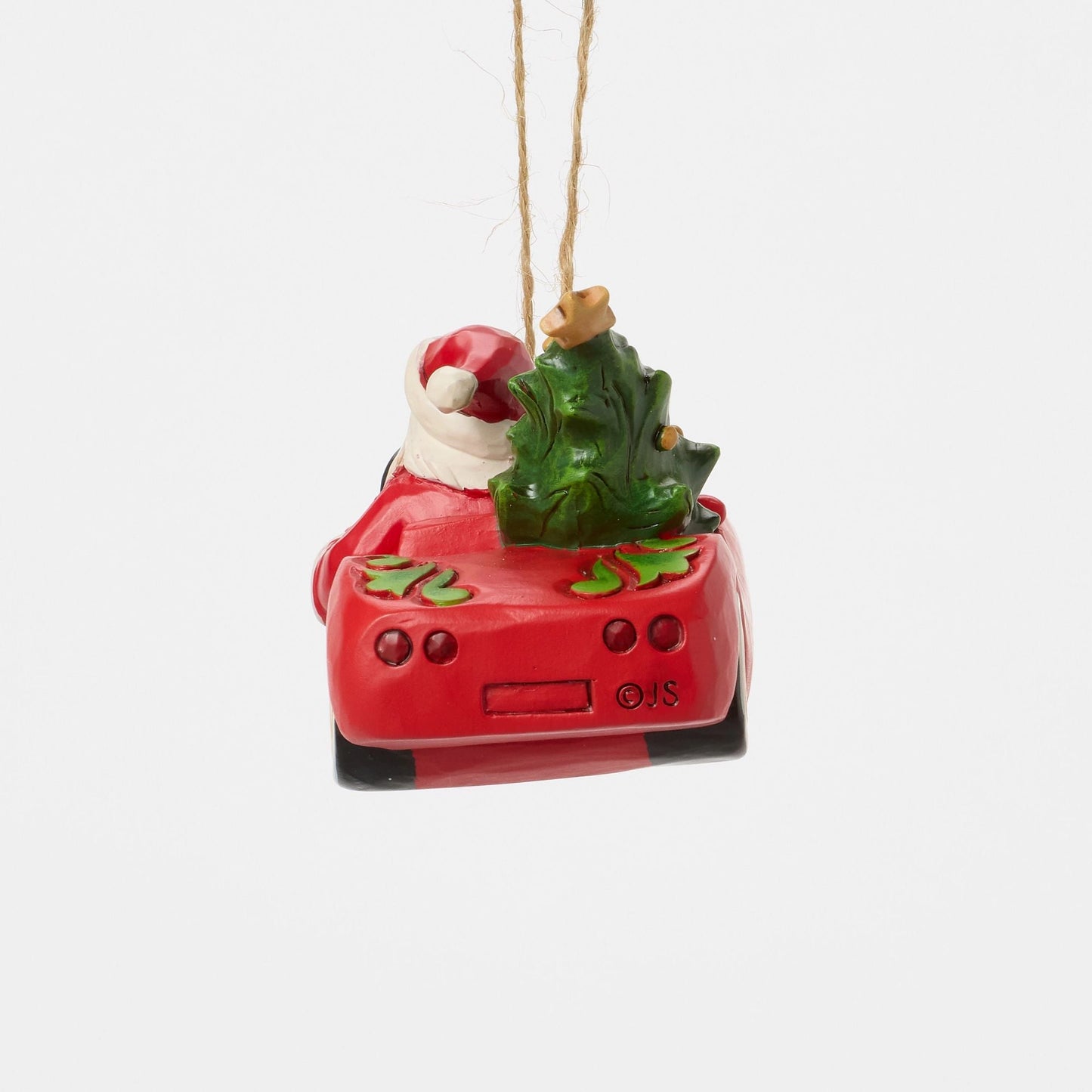 Santa in Sports Car Ornament