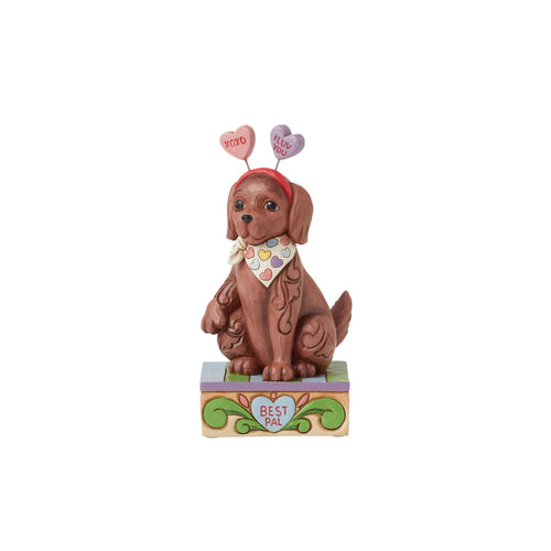 Cute Dog with Message Hearts