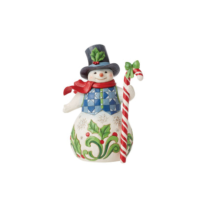 Snowman with Candy Cane