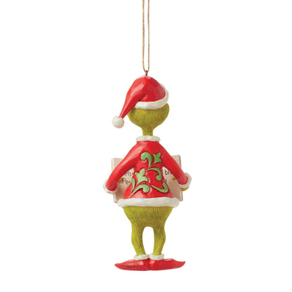 Grinch with Book Ornament