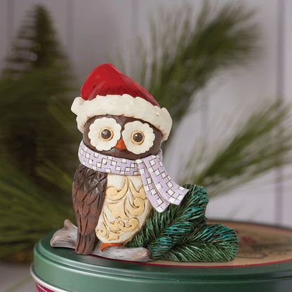 Mini Owl with Santa Hat Fig