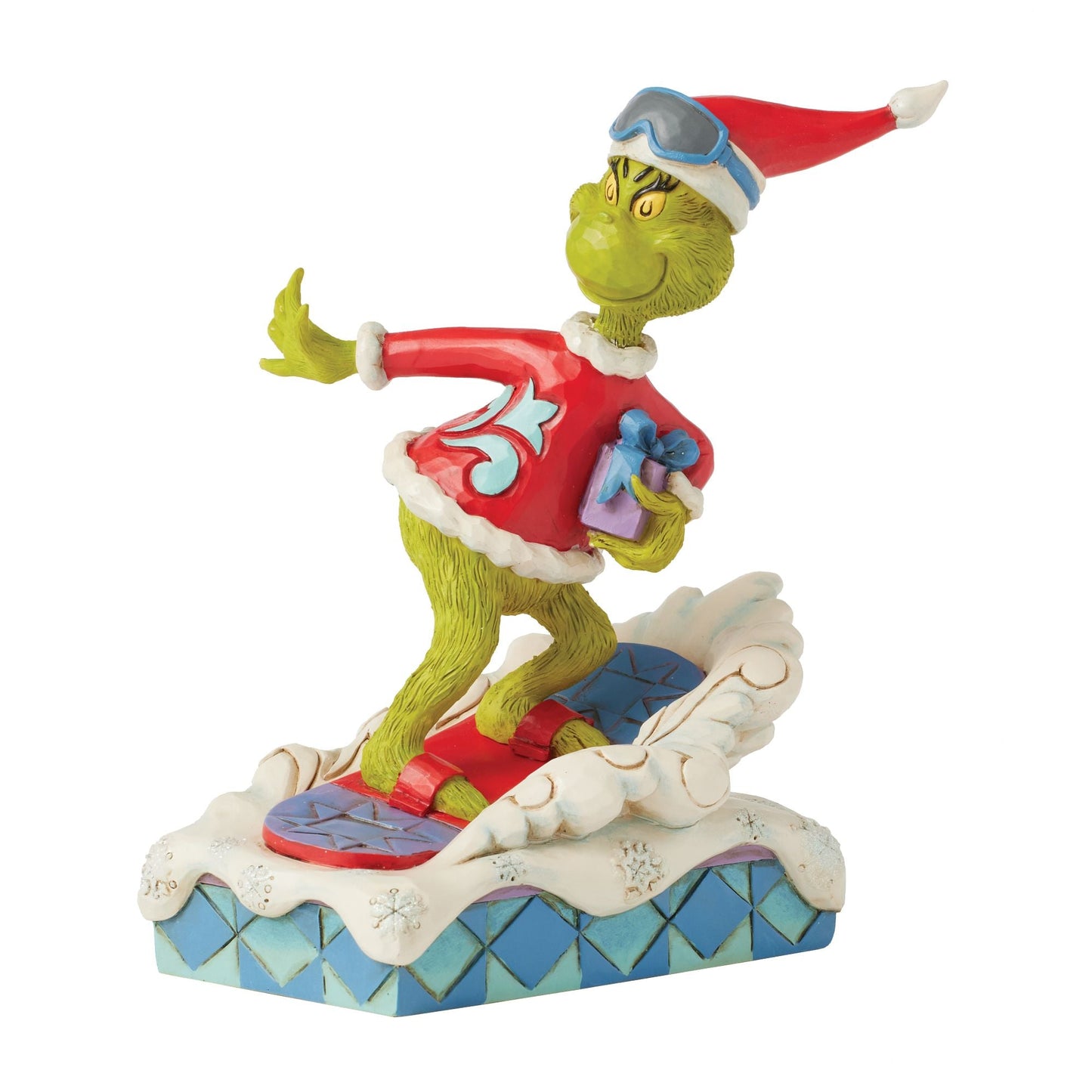 Grinch Snowboarding Fig