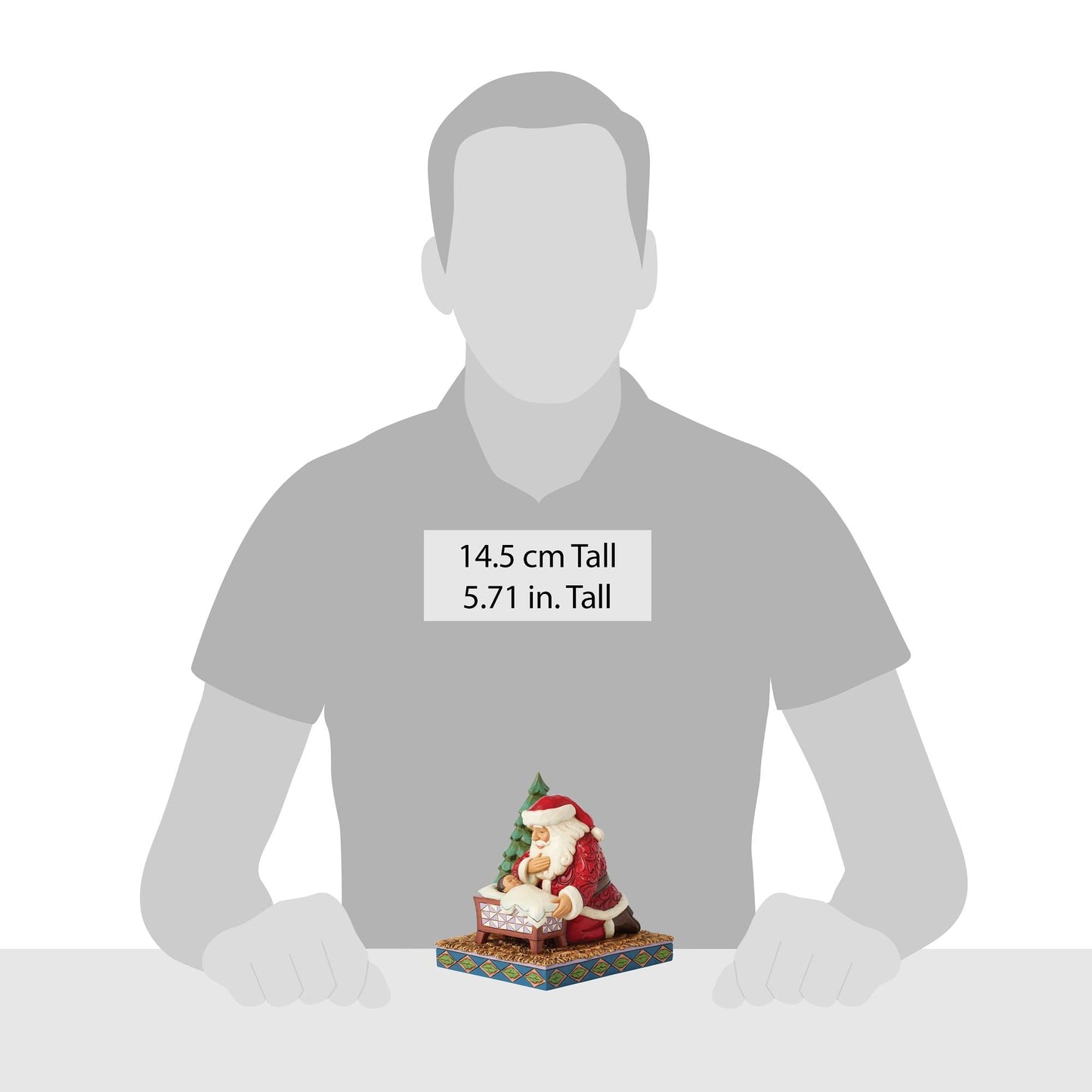 Santa Kneeling over Baby Jesus