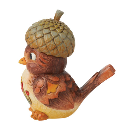 Bird with Acorn Hat Figurine