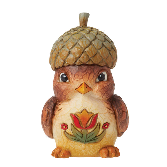 Bird with Acorn Hat Figurine